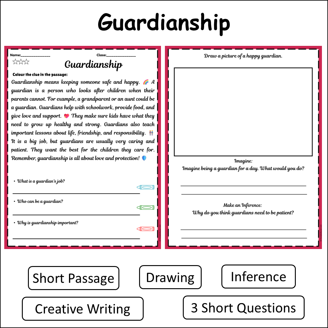 Guardianship | Short Reading Comprehension Creative Worksheet