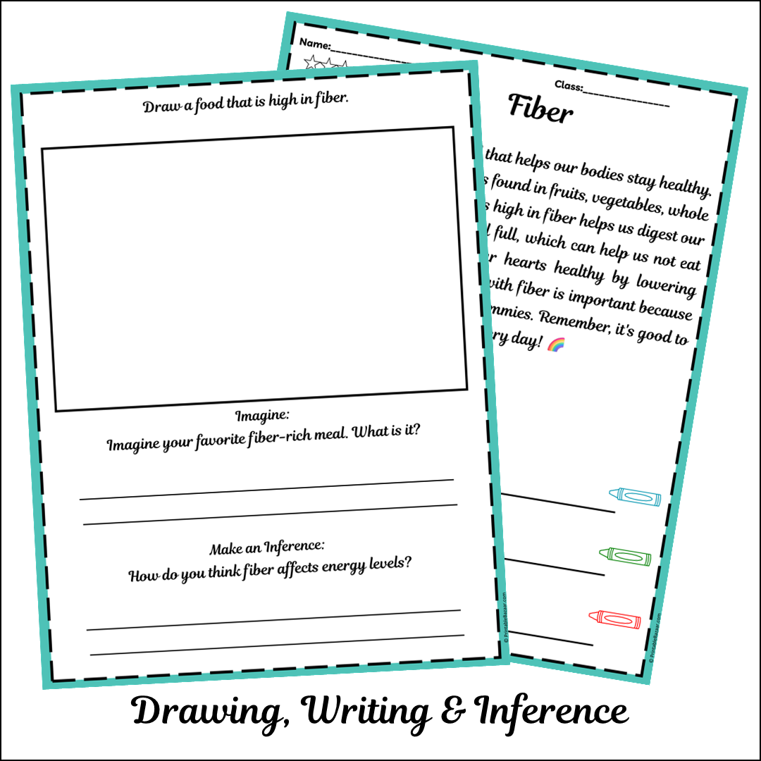 Fiber | Short Reading Comprehension Creative Worksheet