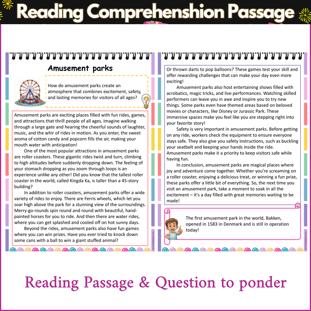 Amusement parks | Reading Comprehension Passage and Questions