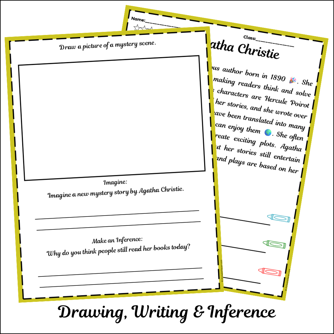 Agatha Christie | Short Reading Comprehension Creative Worksheet