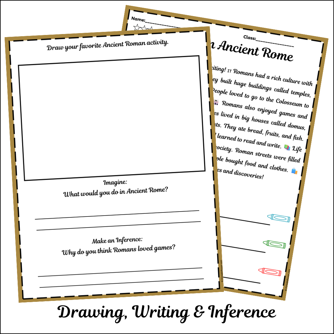 Life in Ancient Rome | Short Reading Comprehension Creative Worksheet