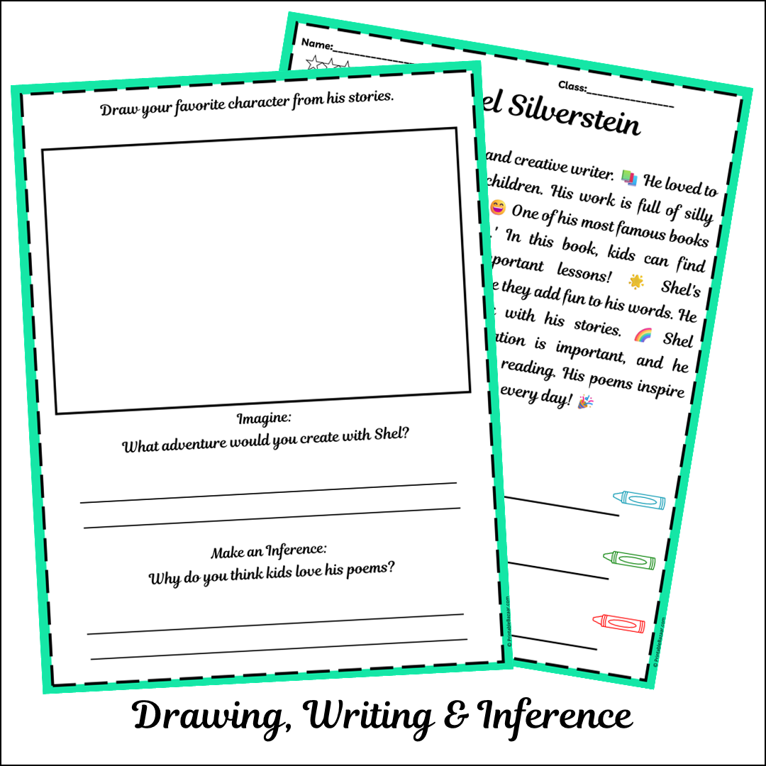 Shel Silverstein | Short Reading Comprehension Creative Worksheet