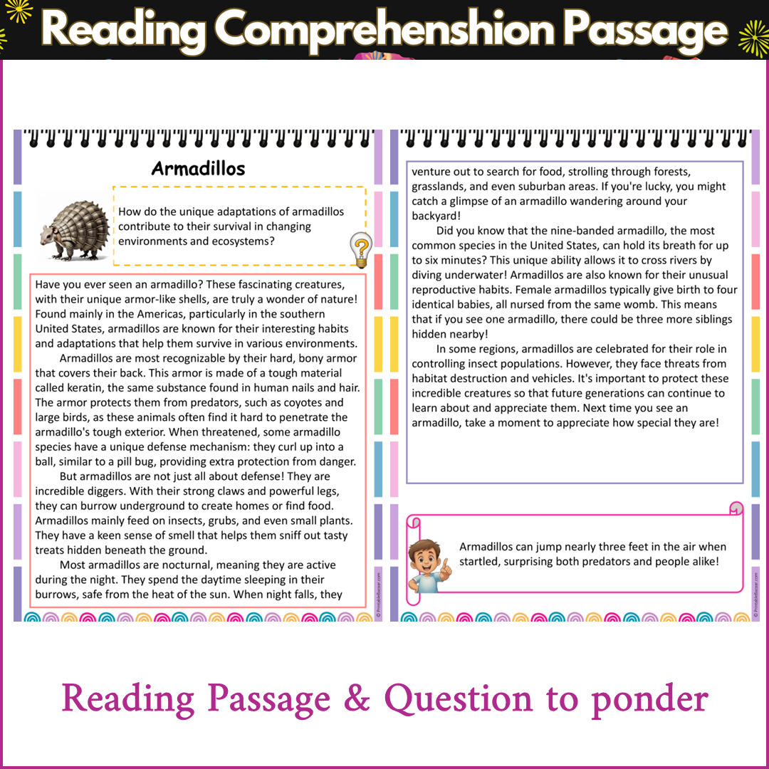 Armadillos | Reading Comprehension Passage and Questions