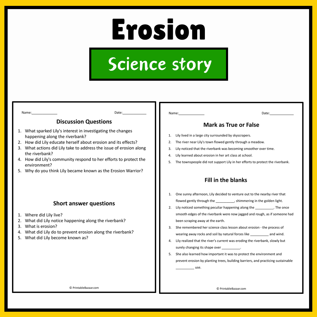 Erosion | Science Story Reading Comprehension Activity