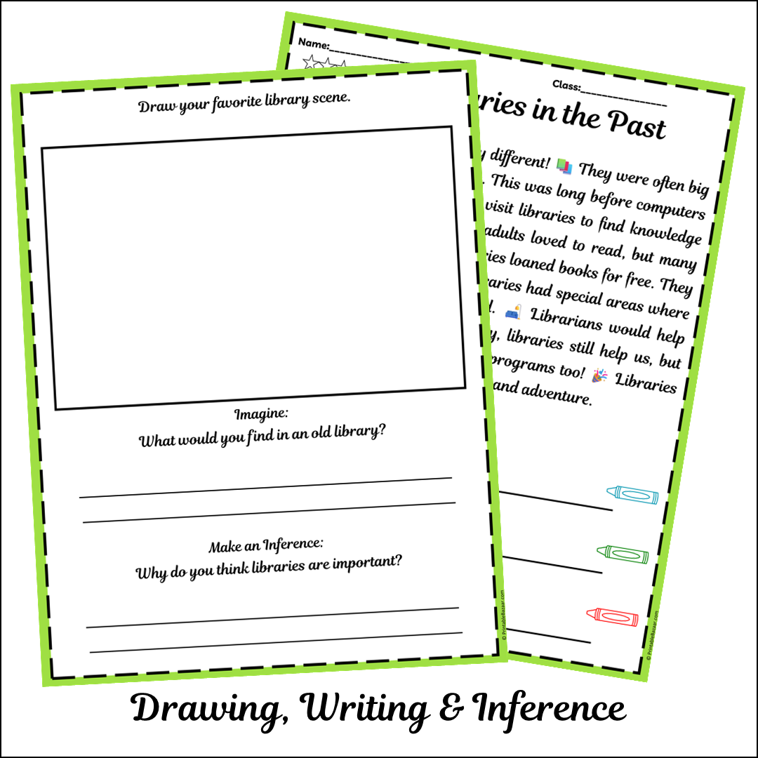 Libraries in the Past | Short Reading Comprehension Creative Worksheet