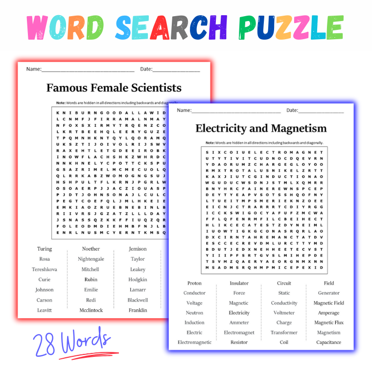 2036 Word Search Puzzles MEGA Bundle Printable Worksheet PDF