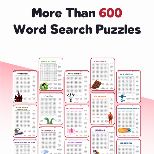 600 Word Search Puzzles Giant Bundle