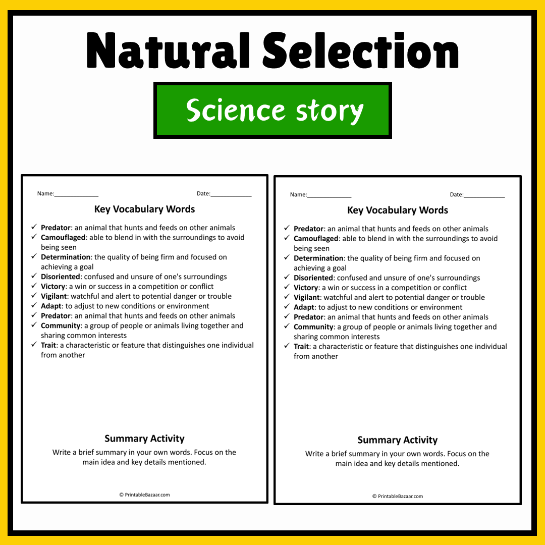 Natural Selection | Science Story Reading Comprehension Activity