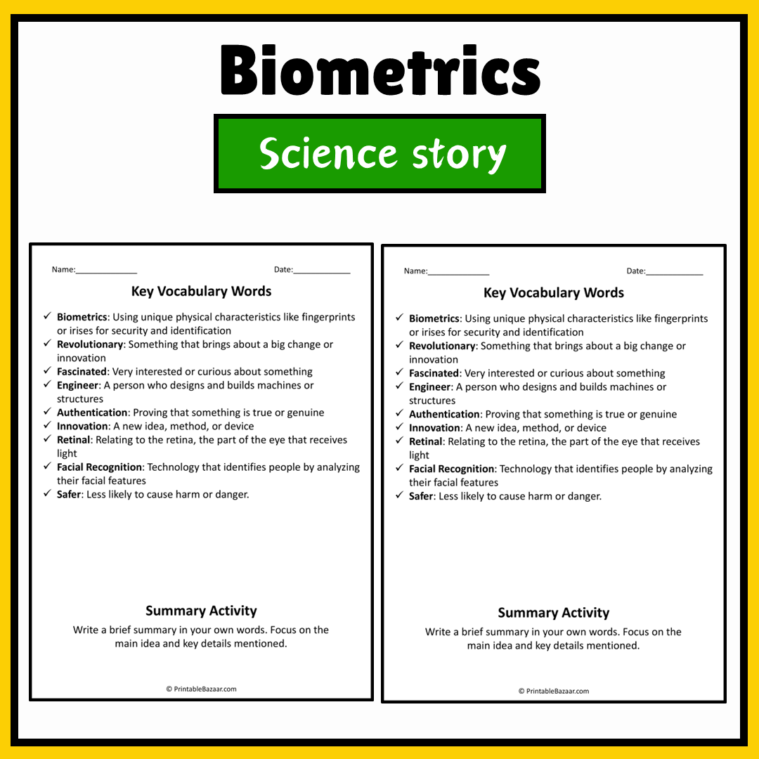 Biometrics | Science Story Reading Comprehension Activity
