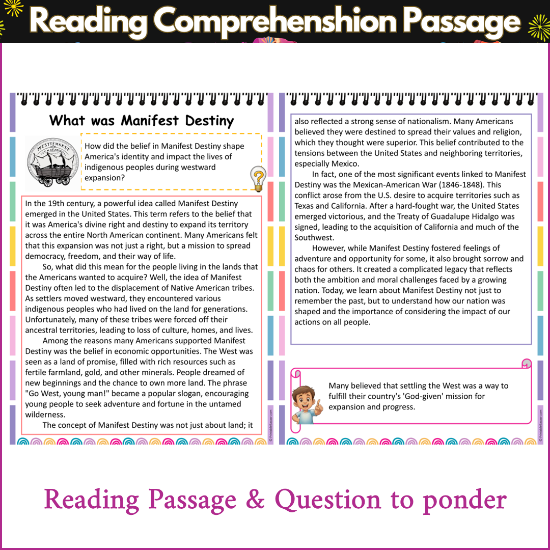 What was Manifest Destiny | Reading Comprehension Passage and Questions