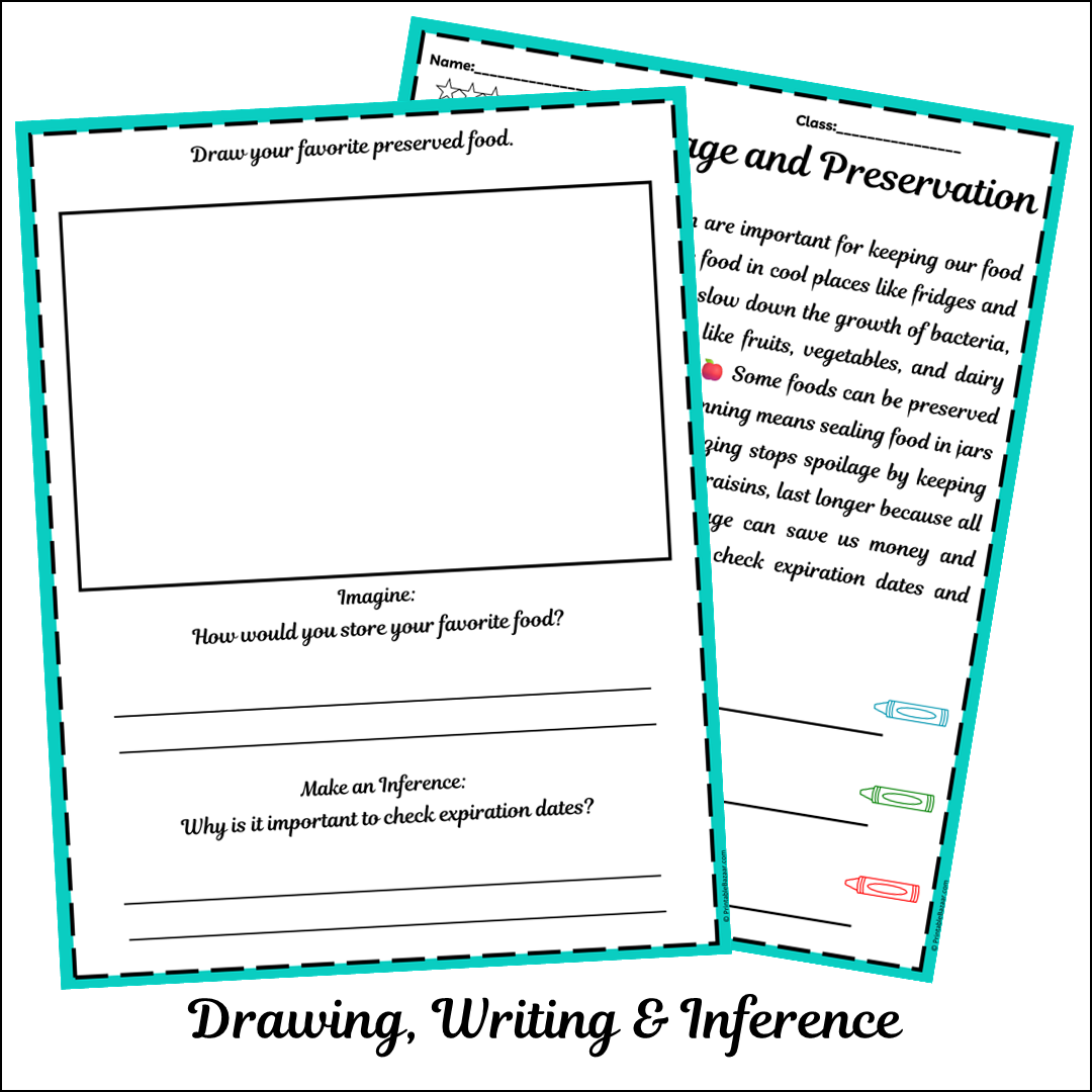 Food Storage and Preservation | Short Reading Comprehension Creative Worksheet