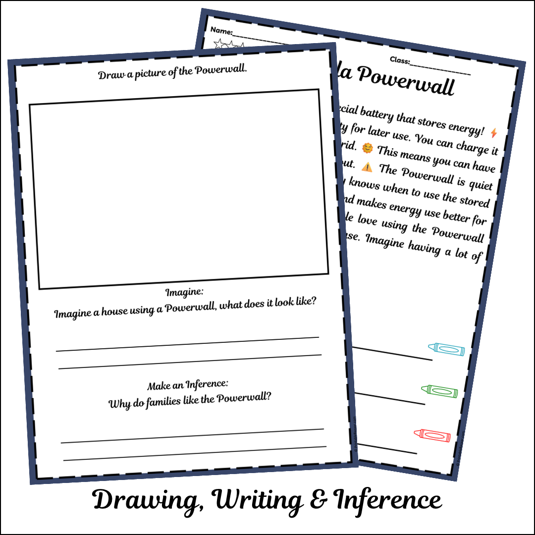 Tesla Powerwall | Short Reading Comprehension Creative Worksheet