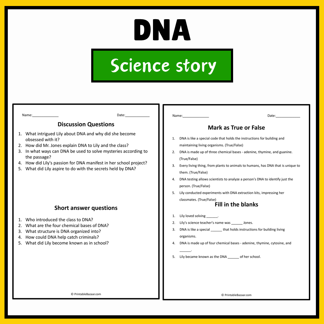 DNA | Science Story Reading Comprehension Activity