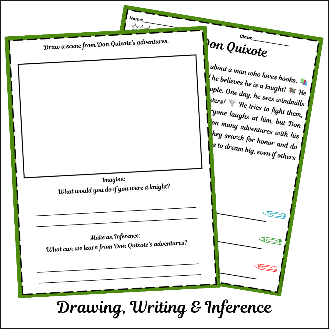 Don Quixote | Short Reading Comprehension Creative Worksheet