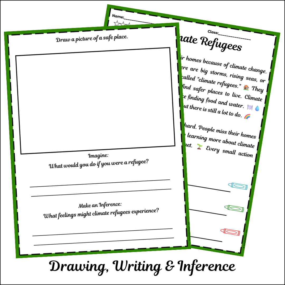 Climate Refugees | Short Reading Comprehension Creative Worksheet