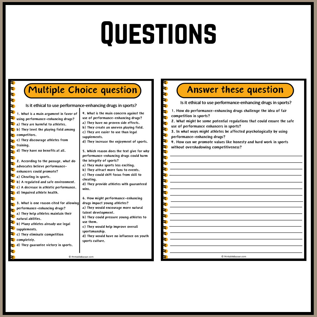 Is it ethical to use performance-enhancing drugs in sports? | Debate Case Study Worksheet