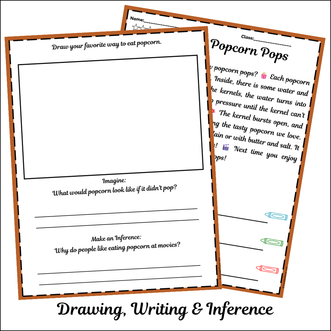 How Popcorn Pops | Short Reading Comprehension Creative Worksheet