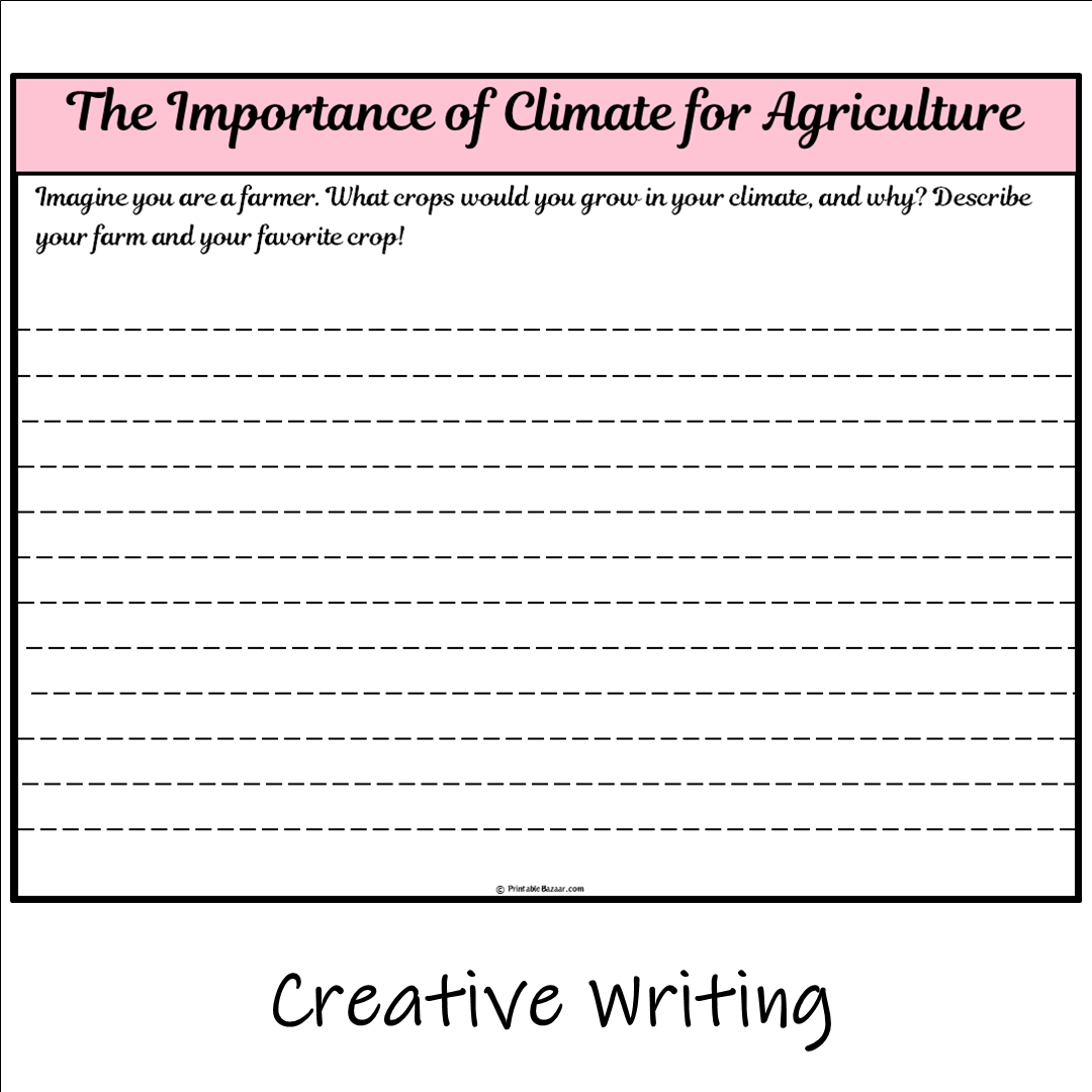 The Importance of Climate for Agriculture | Main Idea and Supporting Details Reading Passage and Questions