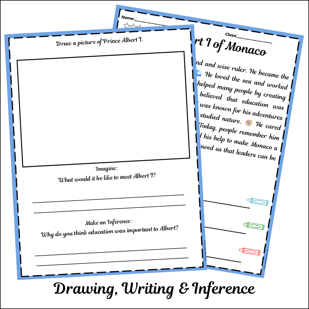 Albert I of Monaco | Short Reading Comprehension Creative Worksheet