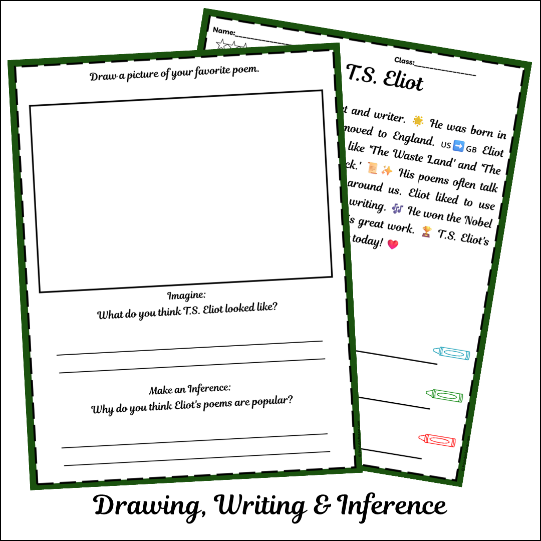 T.S. Eliot | Short Reading Comprehension Creative Worksheet