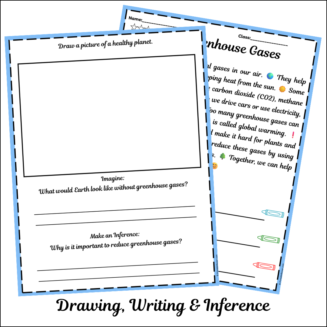 Greenhouse Gases | Short Reading Comprehension Creative Worksheet