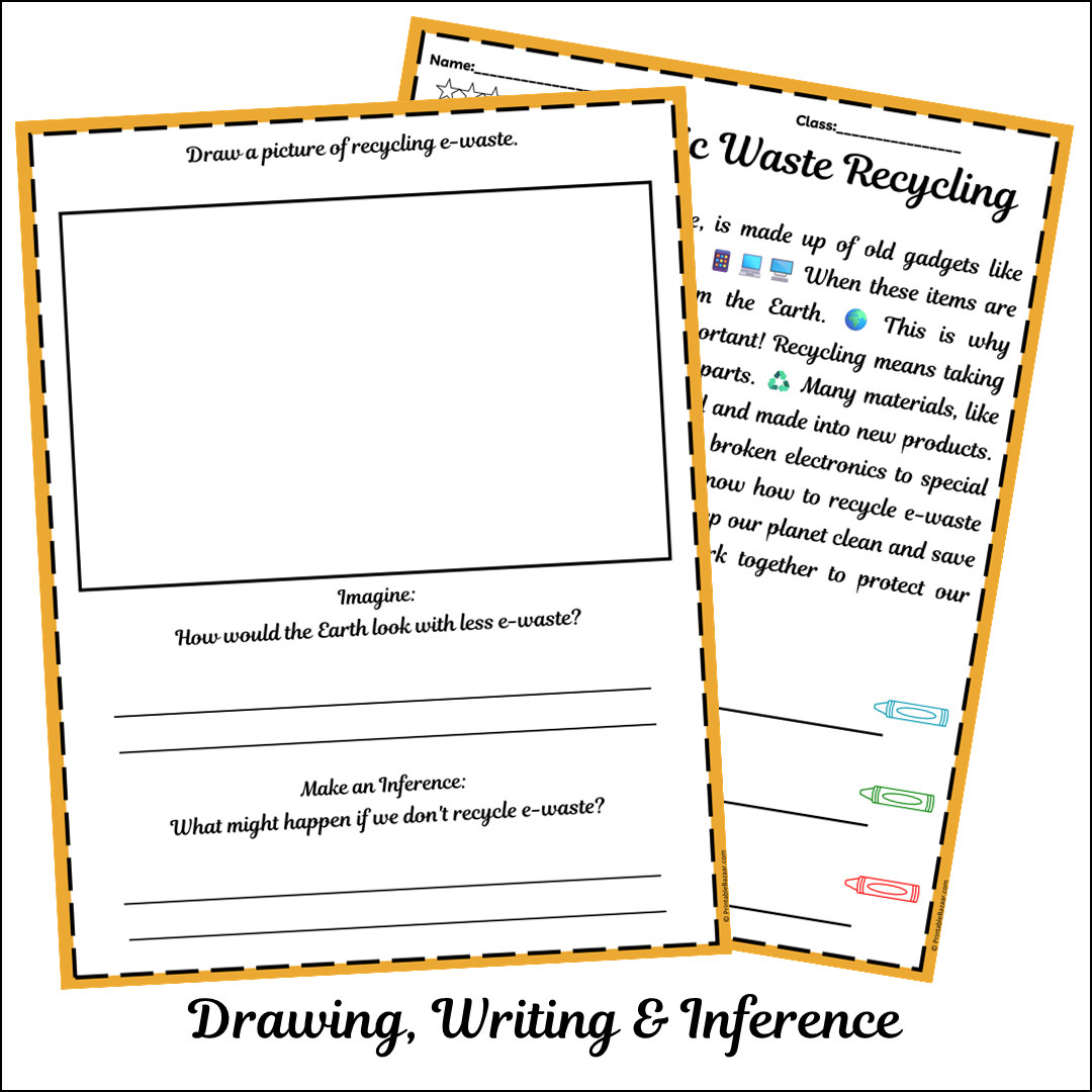Electronic Waste Recycling | Short Reading Comprehension Creative Worksheet
