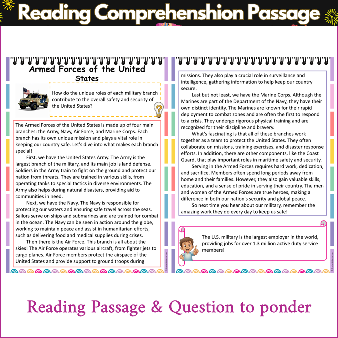 Armed Forces of the United States | Reading Comprehension Passage and Questions