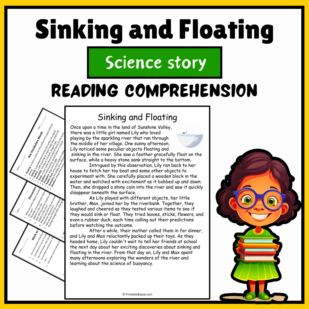 Sinking and Floating | Science Story Reading Comprehension Activity