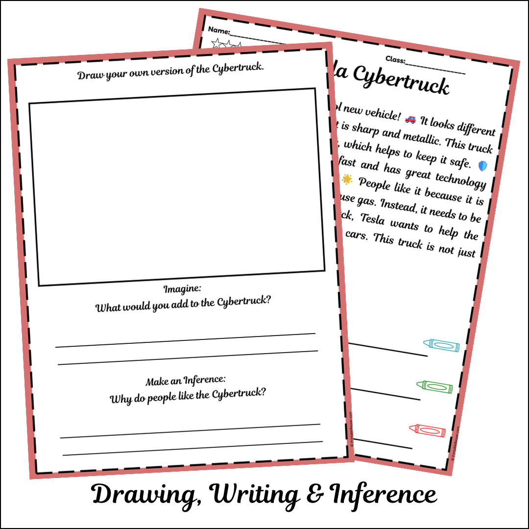 Tesla Cybertruck | Short Reading Comprehension Creative Worksheet