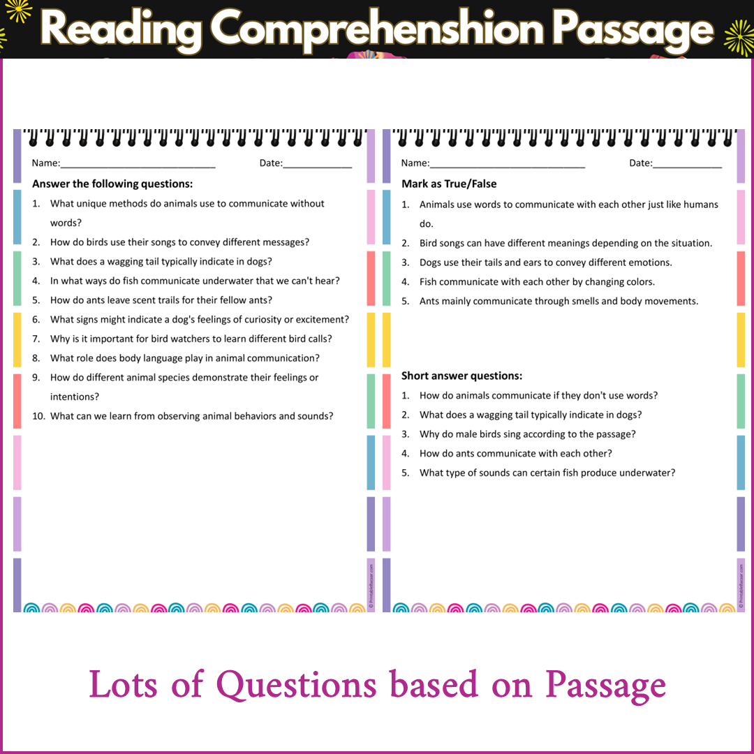 Animal Communication | Reading Comprehension Passage and Questions