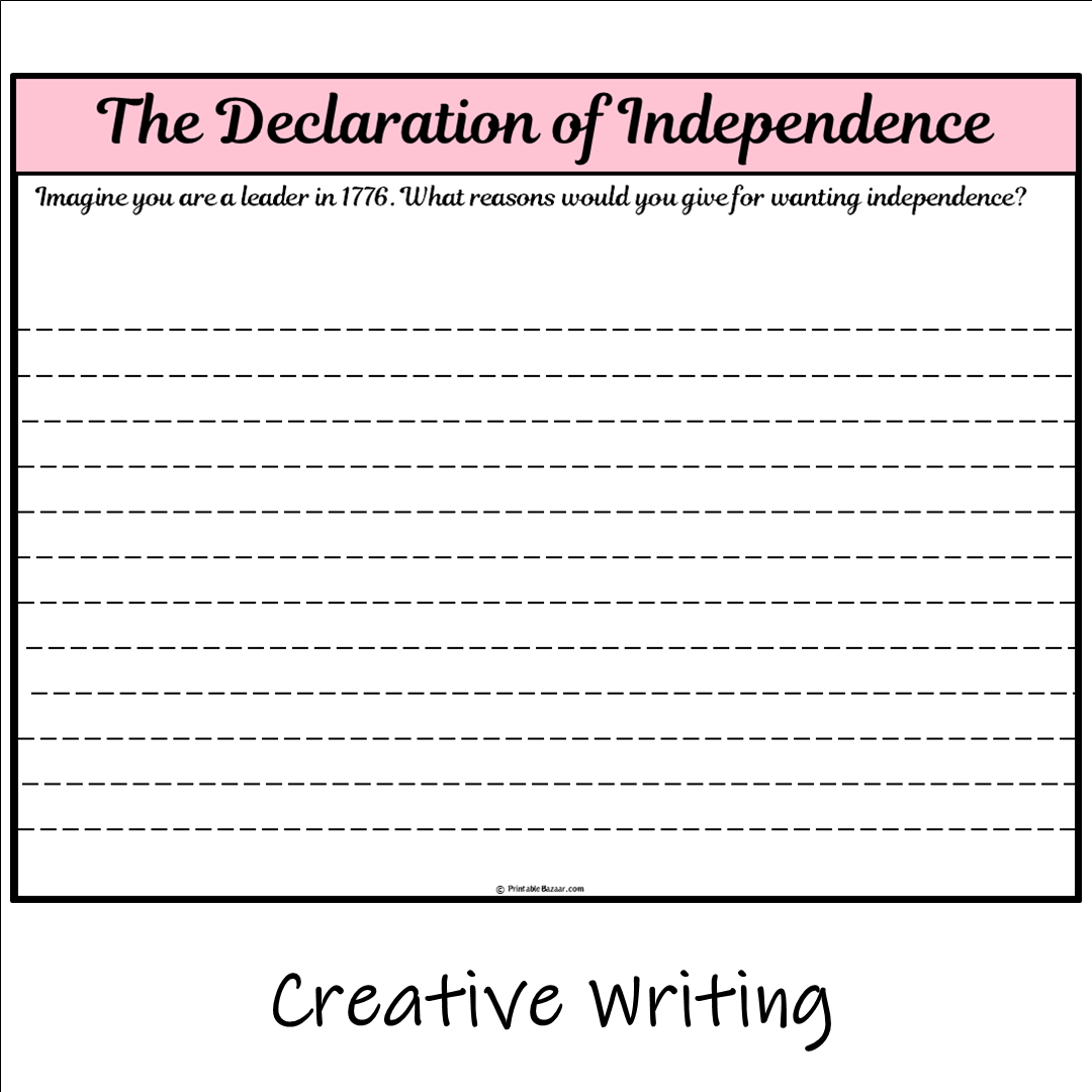The Declaration of Independence | Main Idea and Supporting Details Reading Passage and Questions