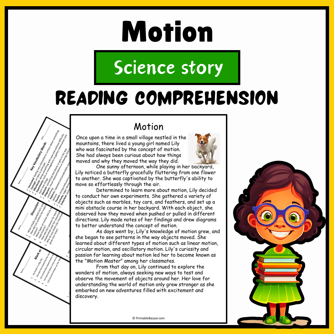 Motion | Science Story Reading Comprehension Activity