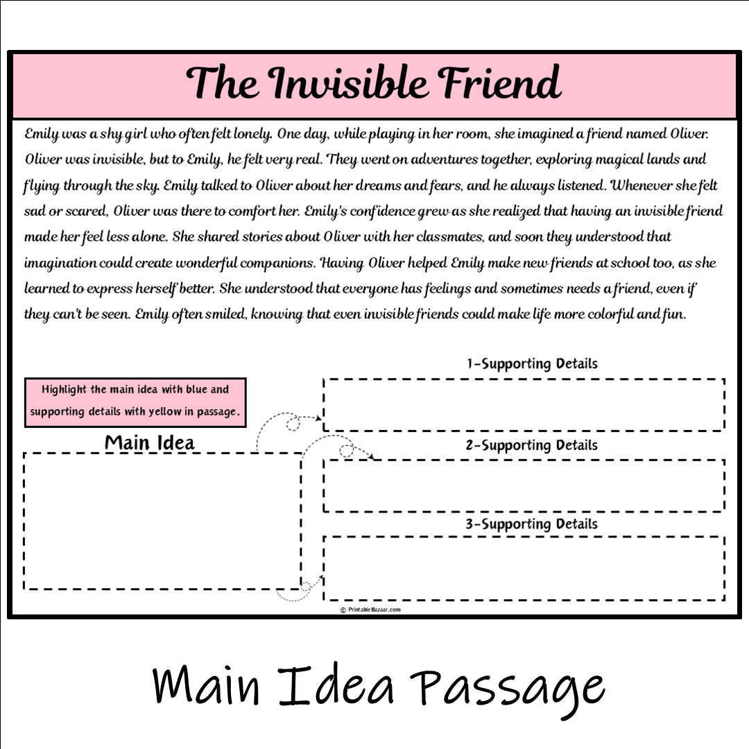 The Invisible Friend | Main Idea and Supporting Details Reading Passage and Questions