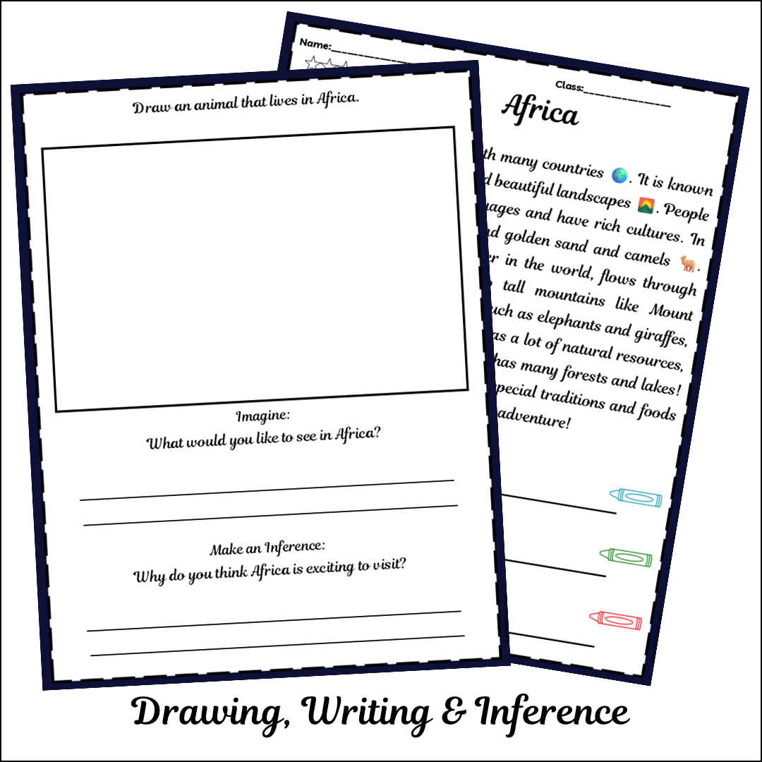 Africa | Short Reading Comprehension Creative Worksheet