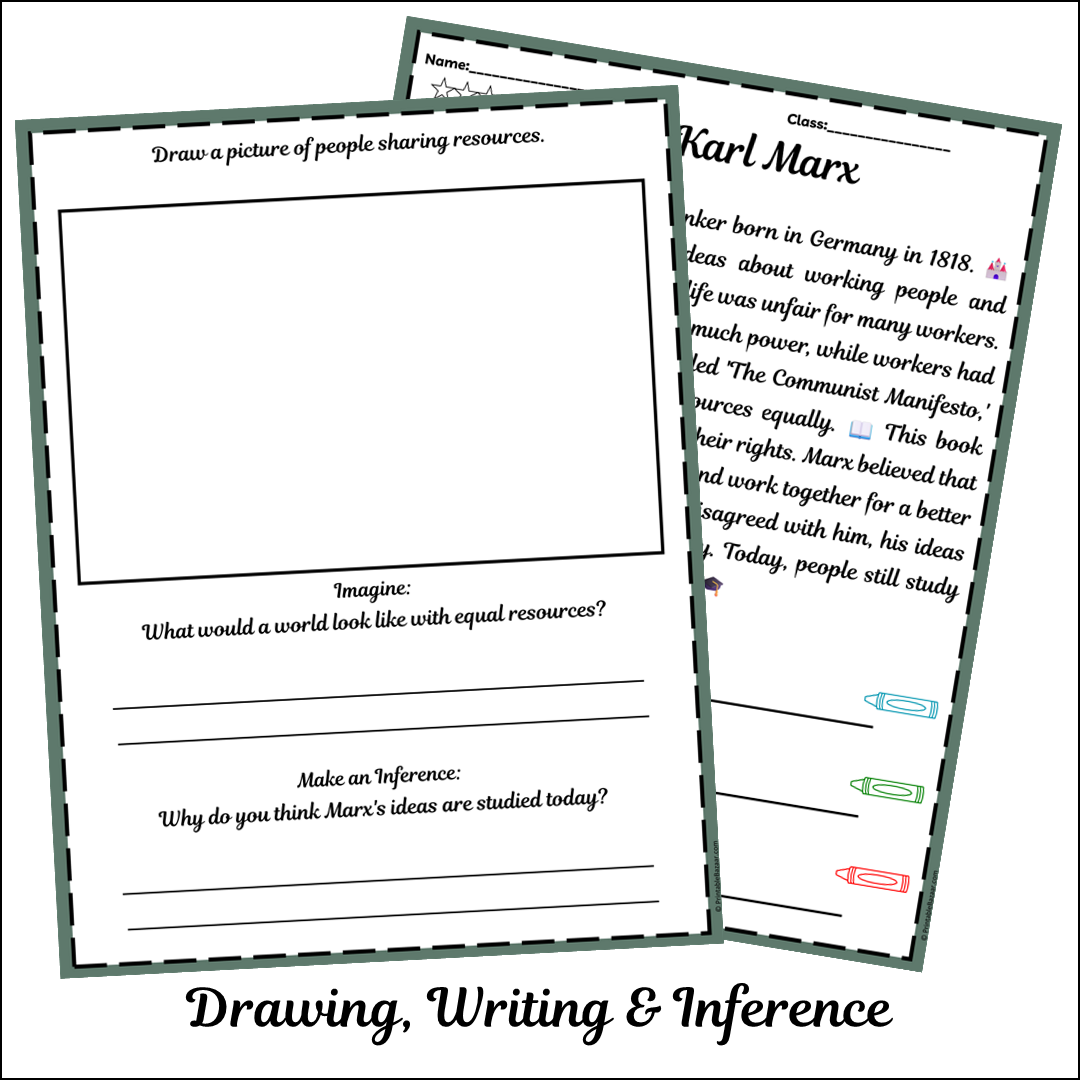 Karl Marx | Short Reading Comprehension Creative Worksheet
