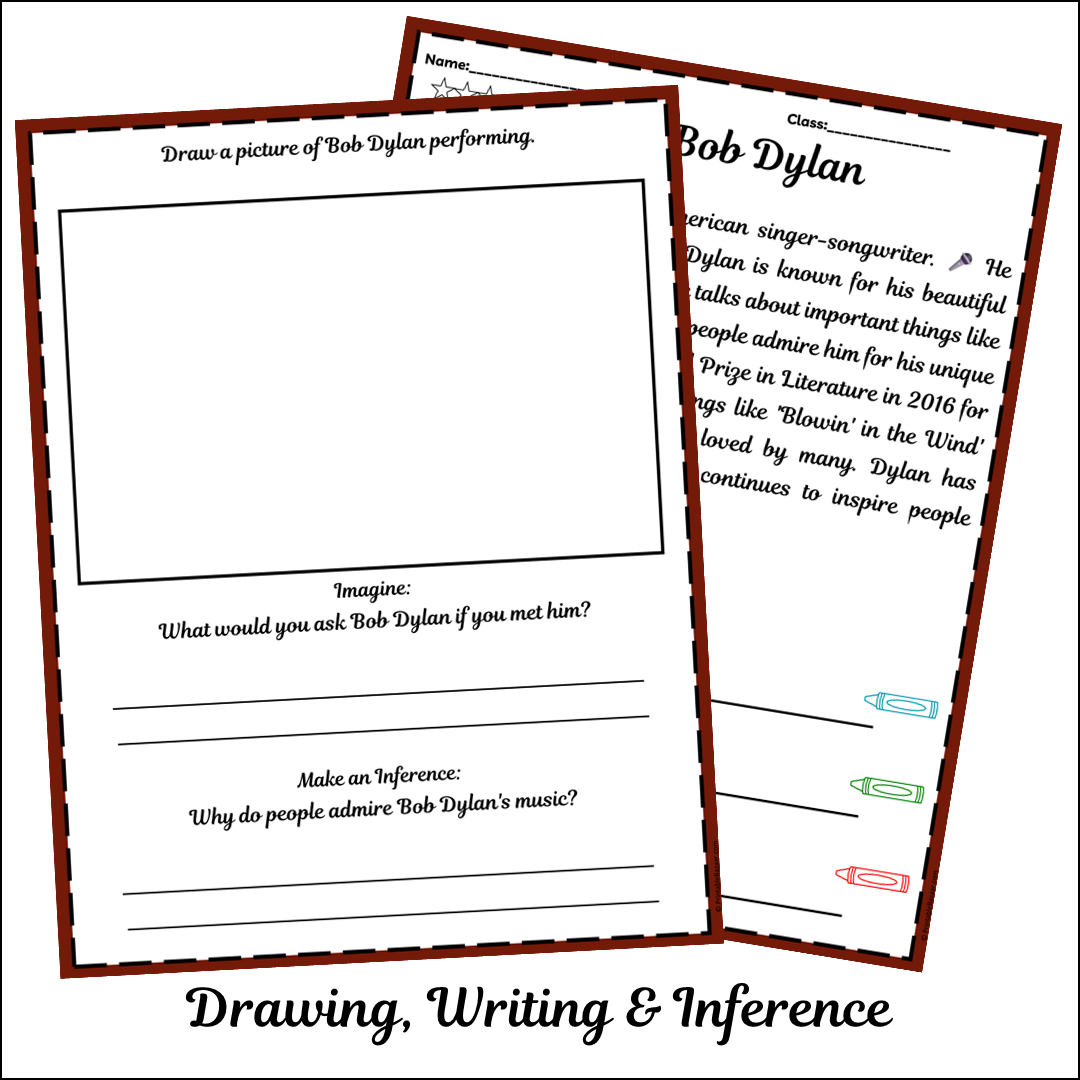 Bob Dylan | Short Reading Comprehension Creative Worksheet