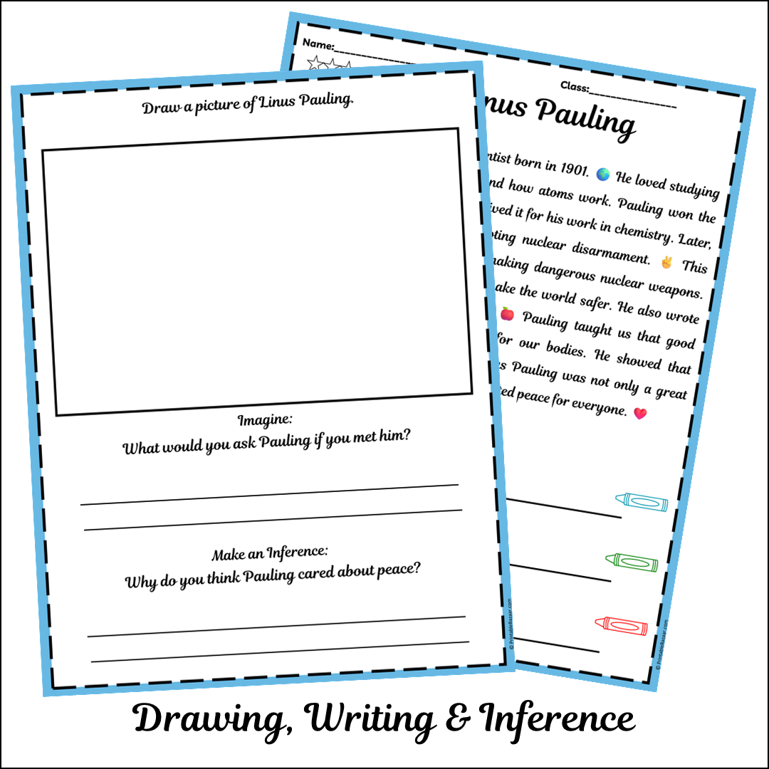 Linus Pauling | Short Reading Comprehension Creative Worksheet