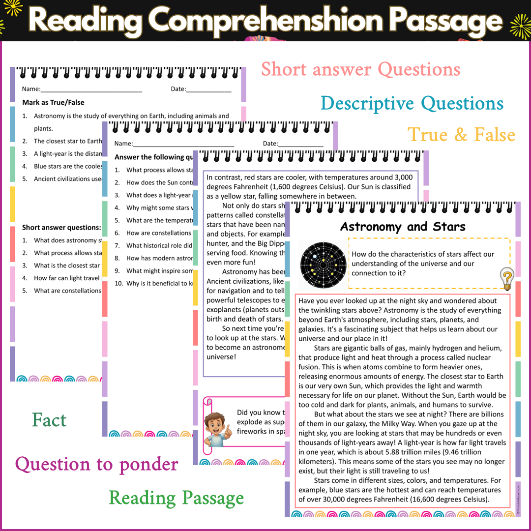 Astronomy and Stars | Reading Comprehension Passage and Questions