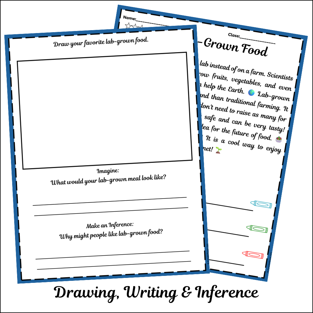 Lab-Grown Food | Short Reading Comprehension Creative Worksheet