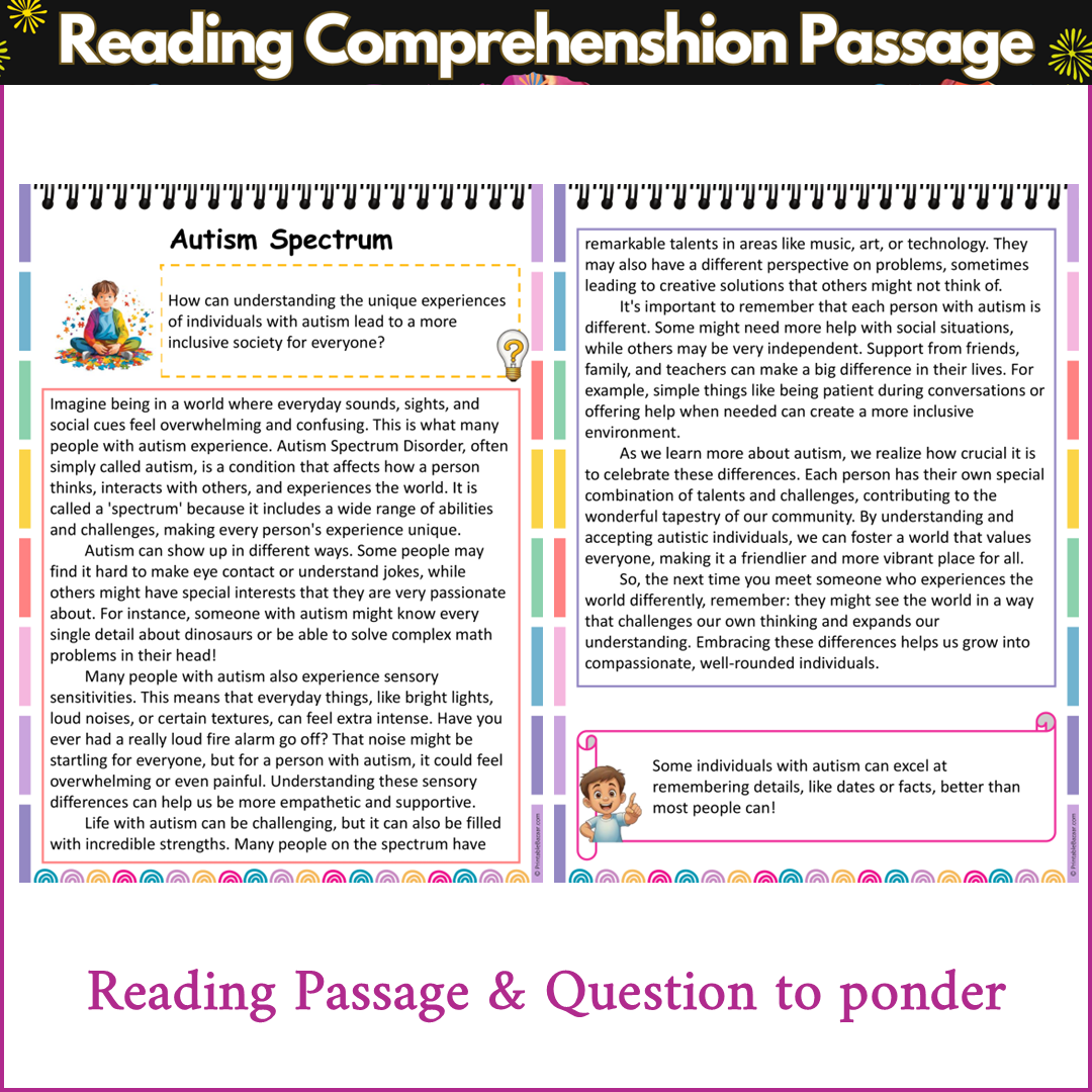 Autism Spectrum | Reading Comprehension Passage and Questions