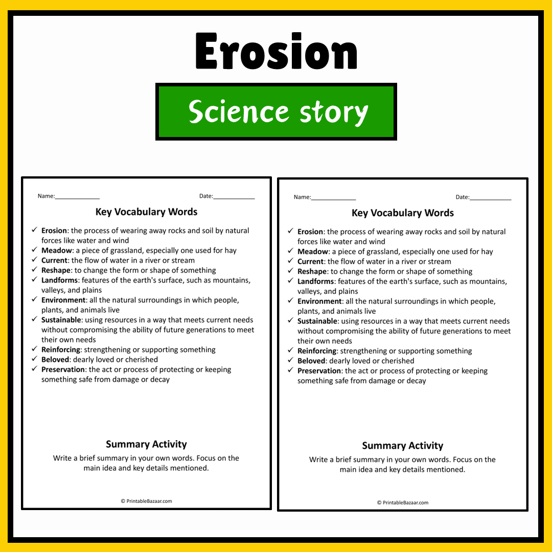 Erosion | Science Story Reading Comprehension Activity