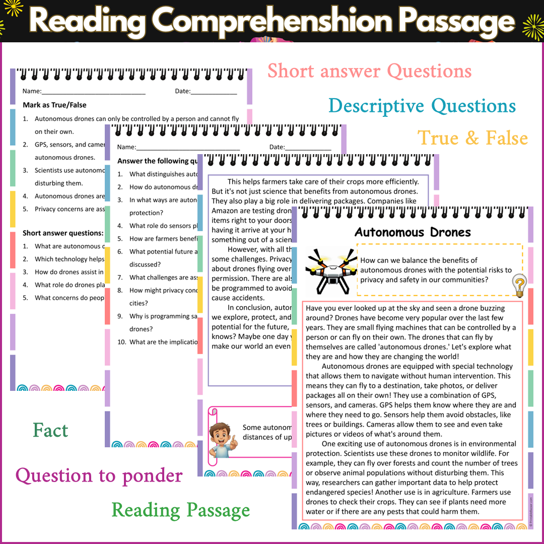 Autonomous Drones | Reading Comprehension Passage and Questions