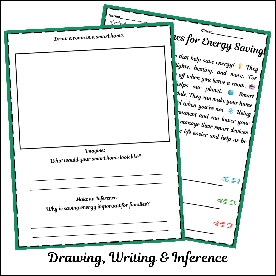Smart Homes for Energy Saving | Short Reading Comprehension Creative Worksheet