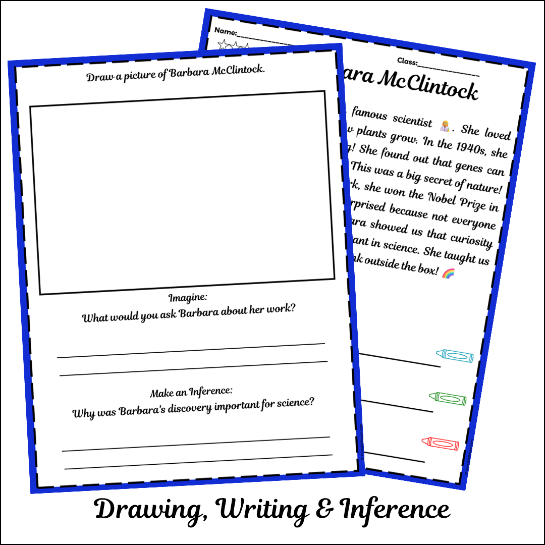 Barbara McClintock | Short Reading Comprehension Creative Worksheet