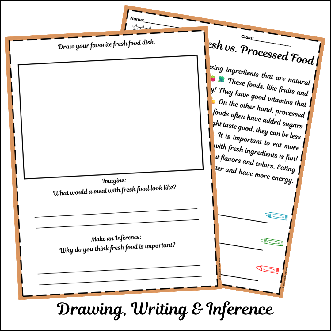 Cooking Fresh vs. Processed Food | Short Reading Comprehension Creative Worksheet