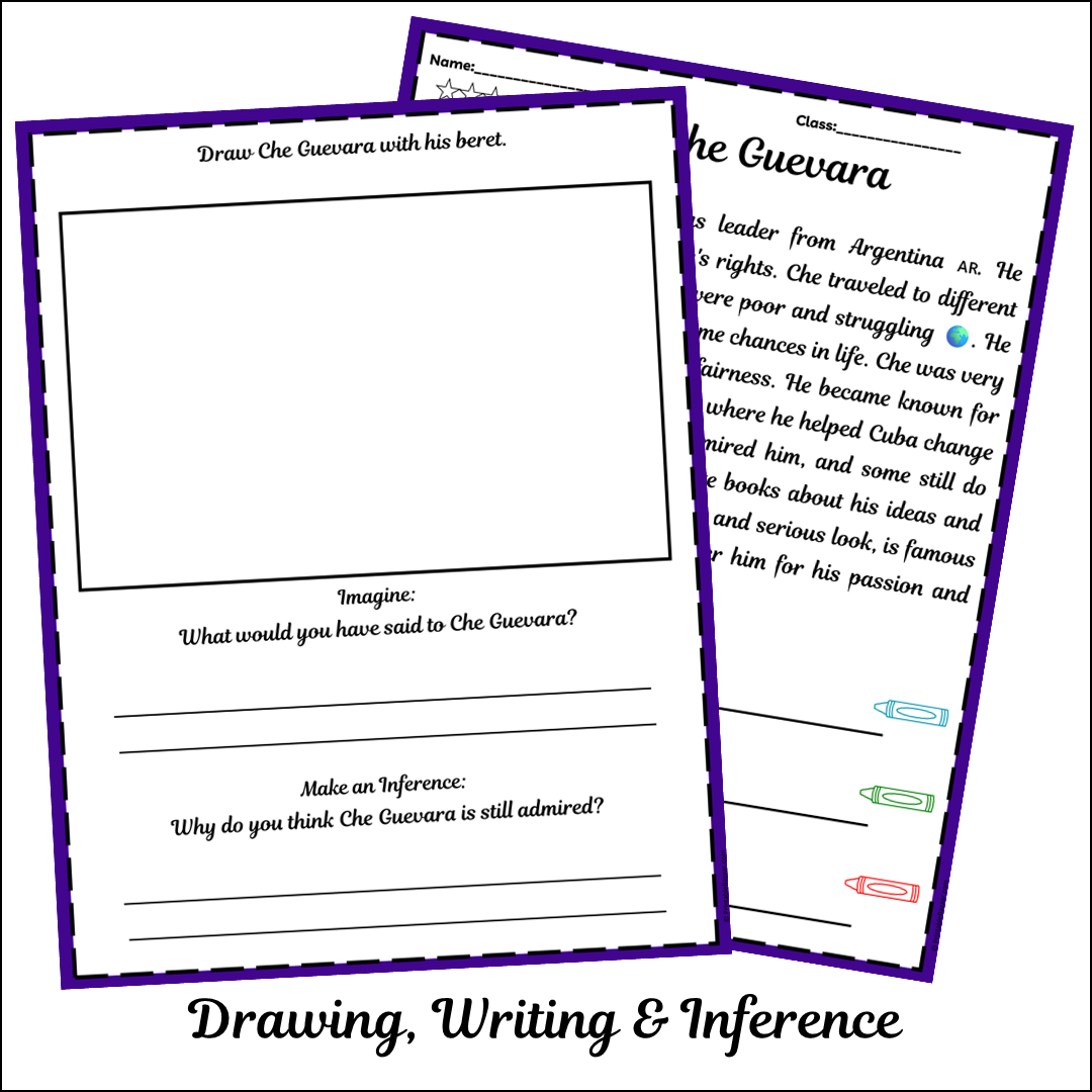 Che Guevara | Short Reading Comprehension Creative Worksheet
