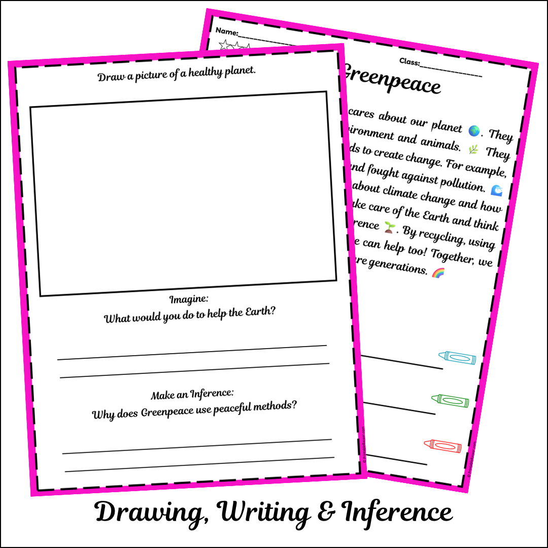 Greenpeace | Short Reading Comprehension Creative Worksheet