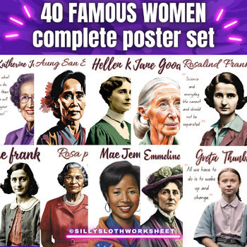 40 Famous women personality poster Women's history month