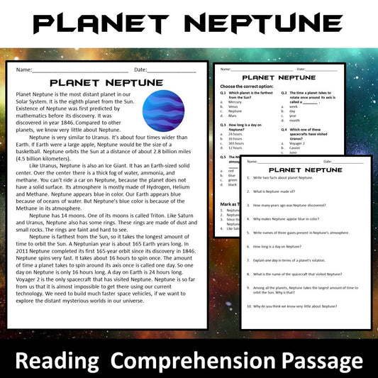 Neptune Reading Comprehension Passage and Questions