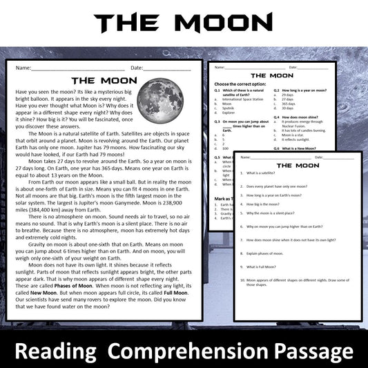 The Moon Reading Comprehension Passage and Questions